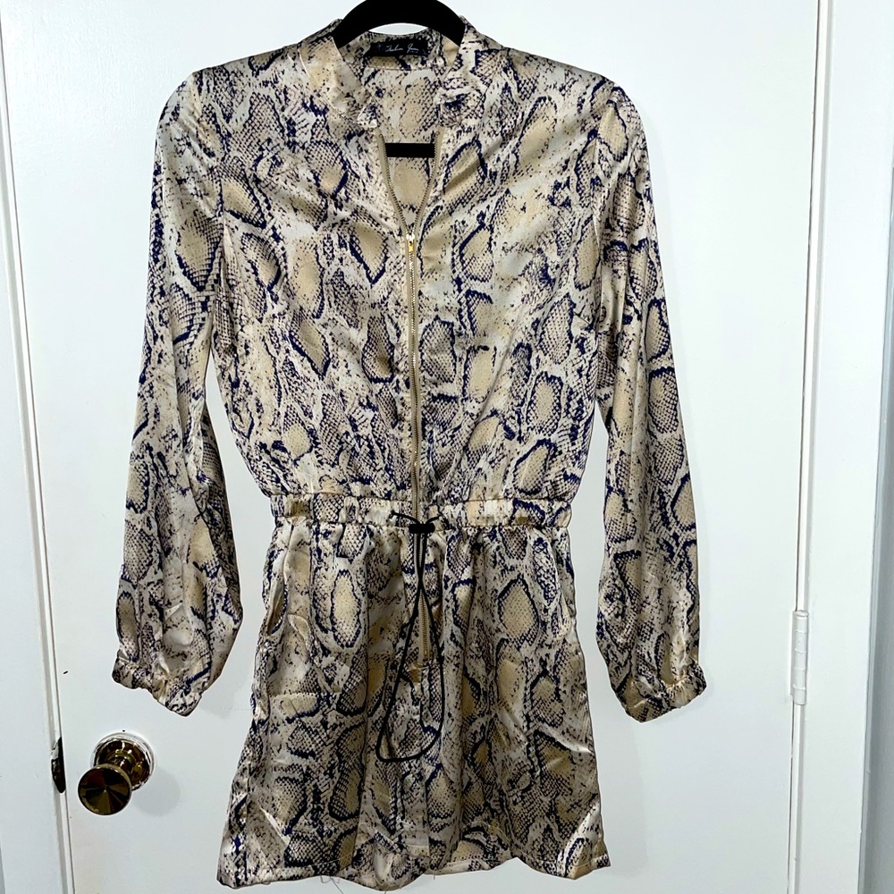 🤍🤍Worn Once Silk Snakeskin Romper🤍🤍